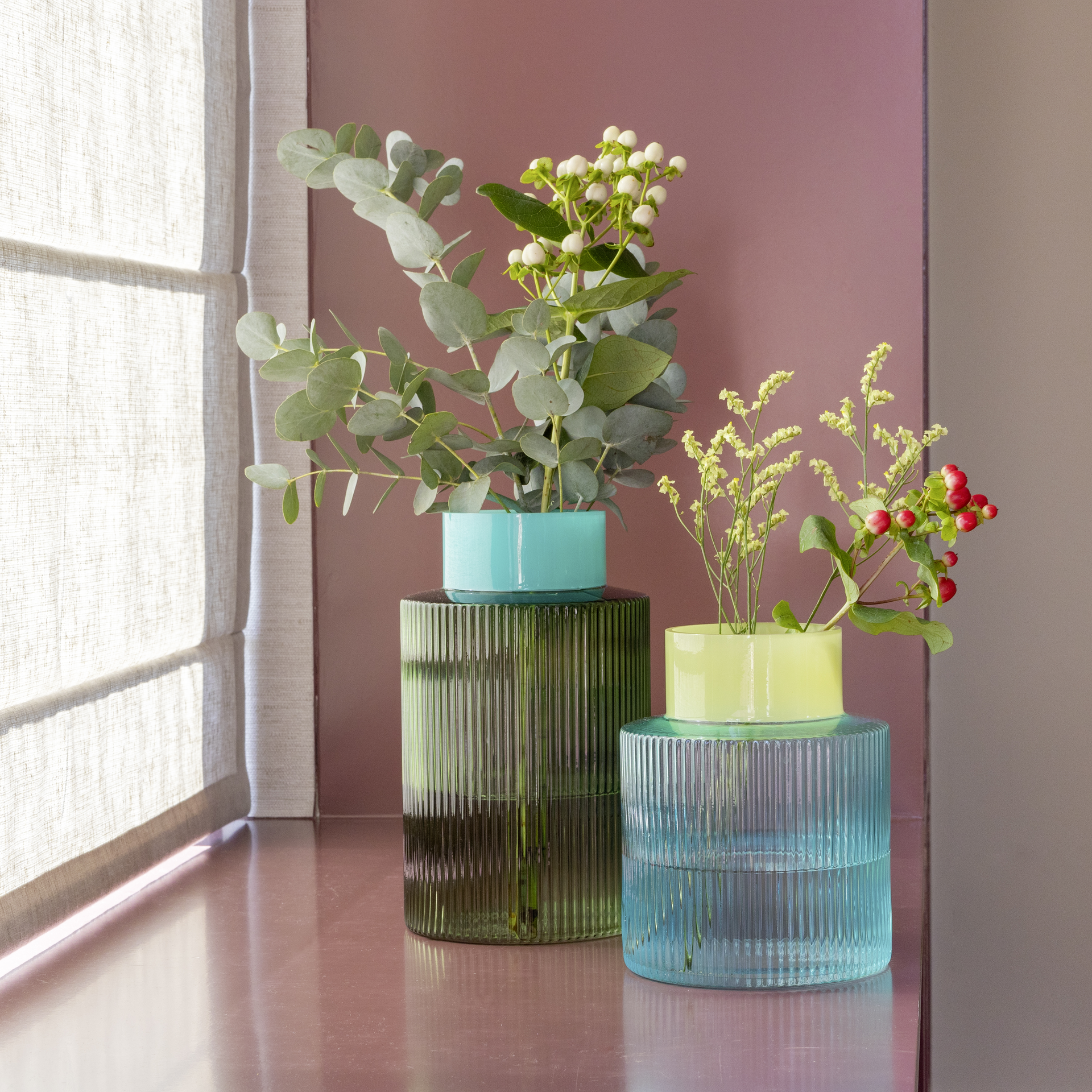 Glass vase groove - large - green | Remember - de inKijk