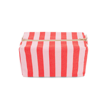 Wash bag - Vic - Candy pink / Red Stripes | Rose in April