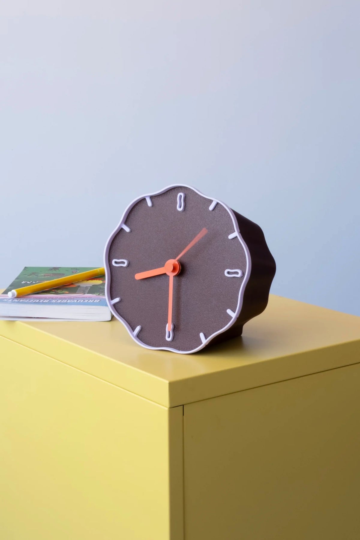 Tableclock Margherita - Brown/Lilac/Orange | Warren & Laetitia