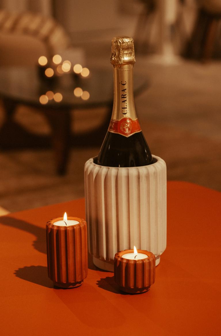 Dentelles T-lichthouder - wide - wine | Atelier Pierre