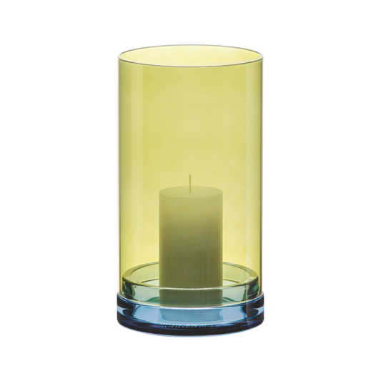 Glazen lantaarn 'Lucius' large - lime | Remember - de inKijk