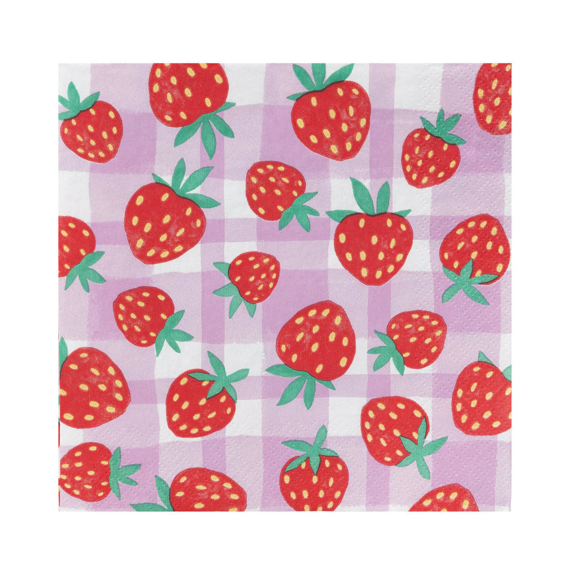 Paper Napkins - strawberry & lilac gingham | Talking Tables