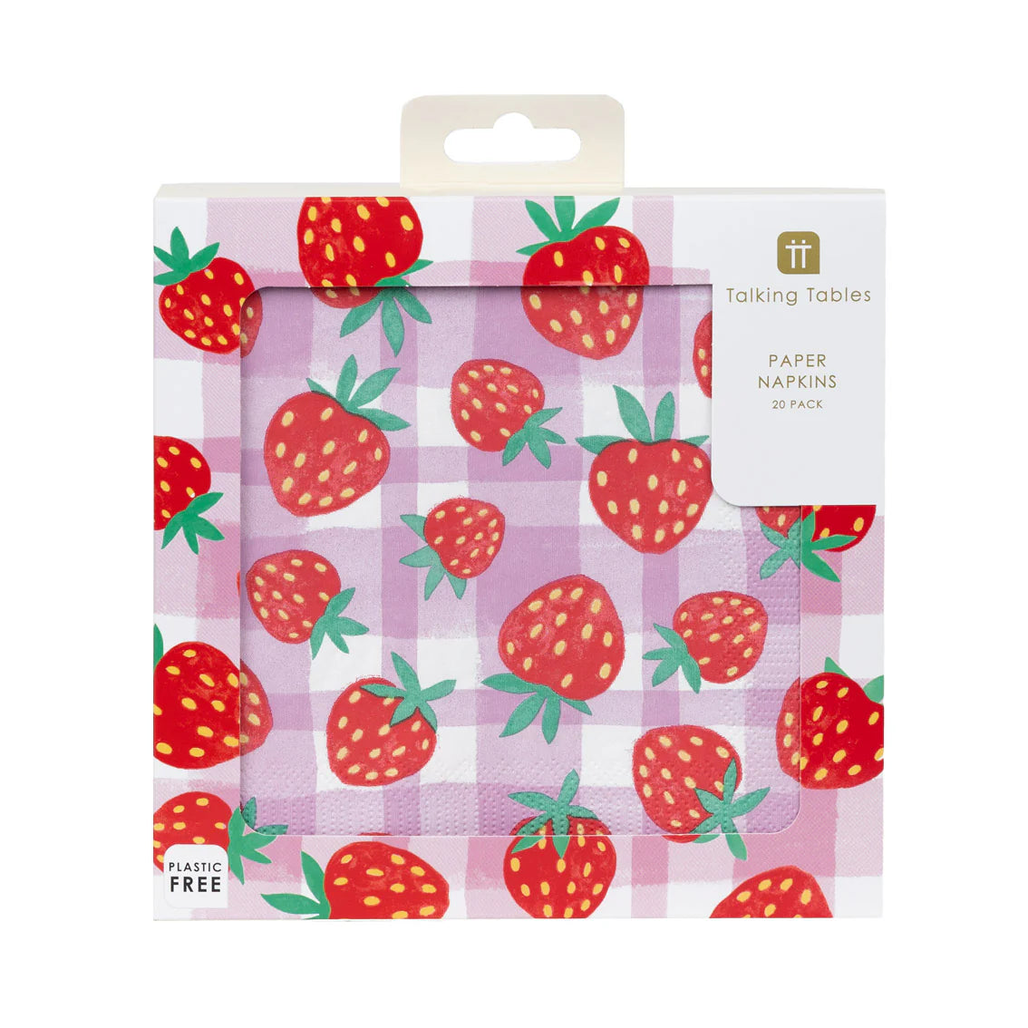 Paper Napkins - strawberry & lilac gingham | Talking Tables