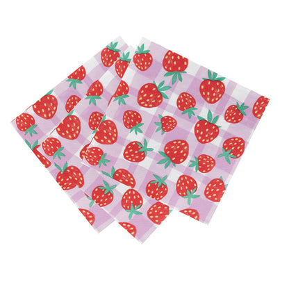 Paper Napkins - strawberry & lilac gingham | Talking Tables