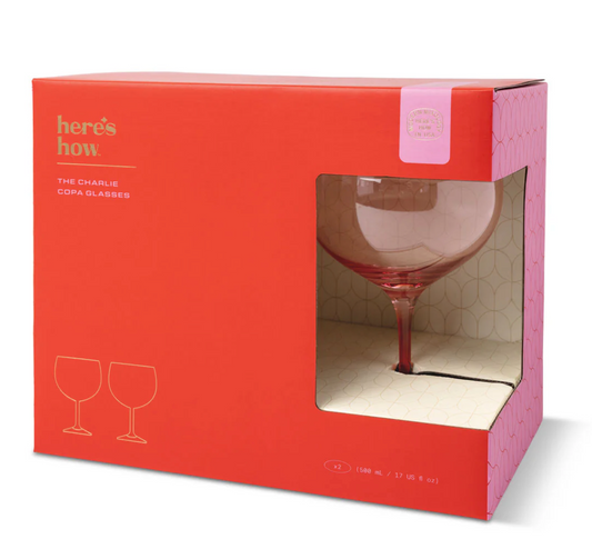 Charlie Copa Glass - set of 2 - Blush & Cherry | Here's How