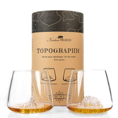 Topographic glasses - set of 2 - Zugspitze & Watzman | Alaskan Maker