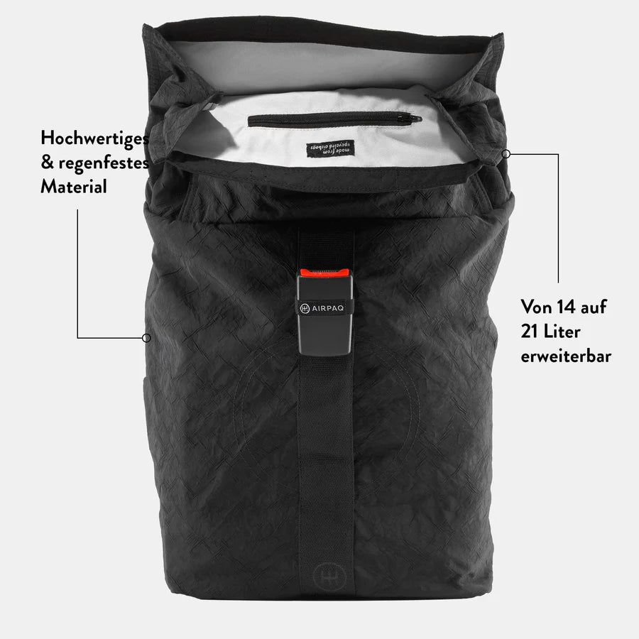 Rugzak Rolltop - Zwart | Airpaq