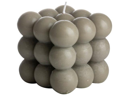 Kaars cube - groen - 8,5x8 cm | Gusta