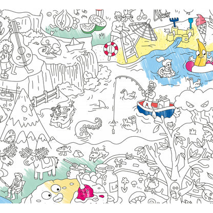 4 seasons + planting pencil - Giant coloring poster  | Omy - de inKijk