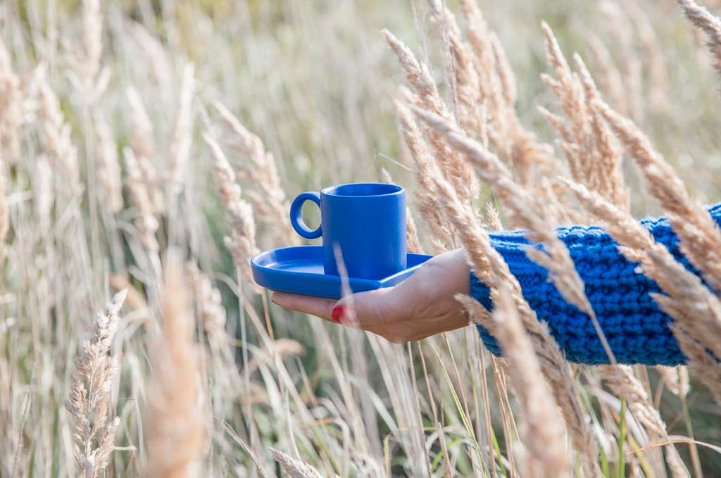 Espressokopje met schoteltje Niki - blauw | Byon - de inKijk