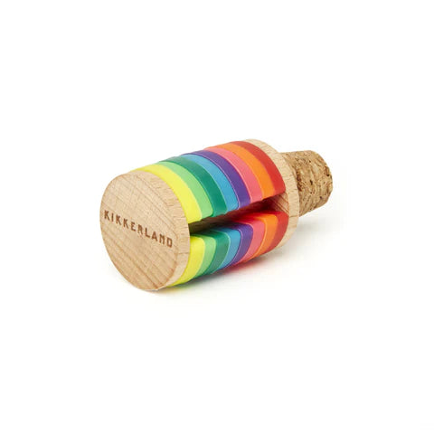 Rainbow wine rings + stopper | Kikkerland
