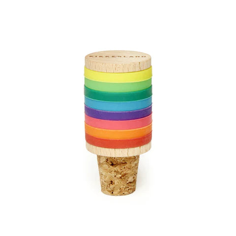 Rainbow wine rings + stopper | Kikkerland
