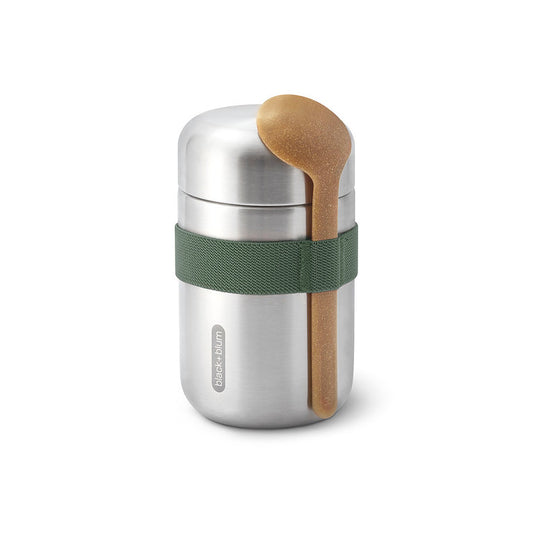 Lunchpot met lepel - oranje/groen | Black+blum - de inKijk