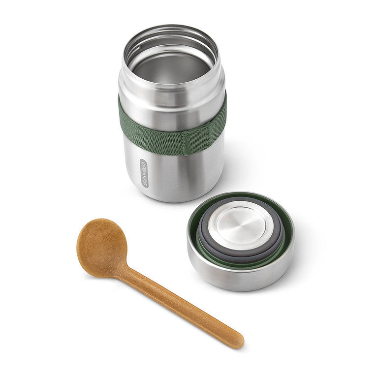 Lunchpot met lepel - oranje/groen | Black+blum - de inKijk
