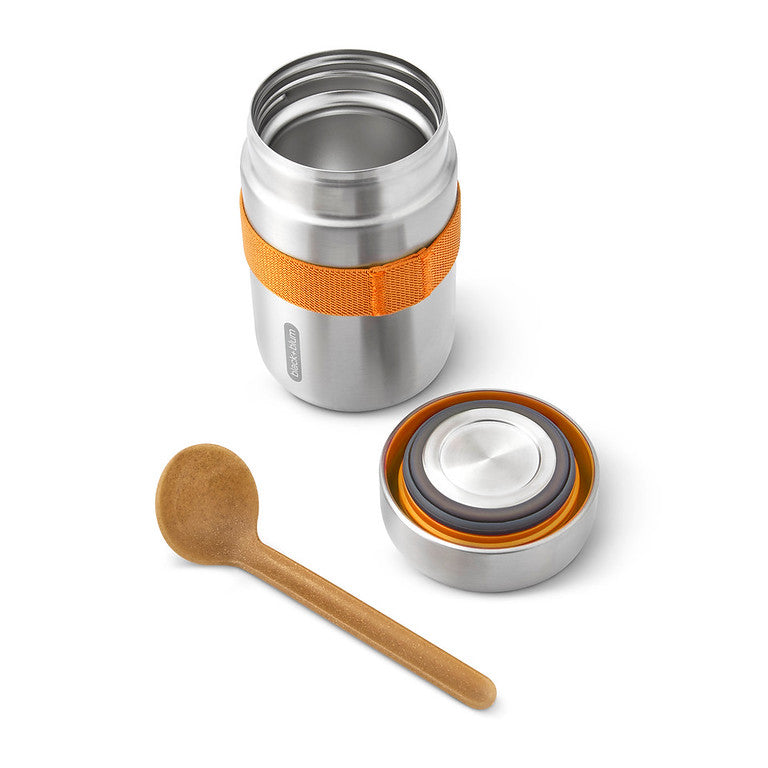 Lunchpot met lepel - oranje/groen | Black+blum - de inKijk