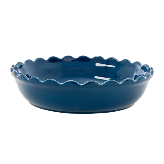 Keramische ovenschaal taartvorm - large - dark blue | RICE
