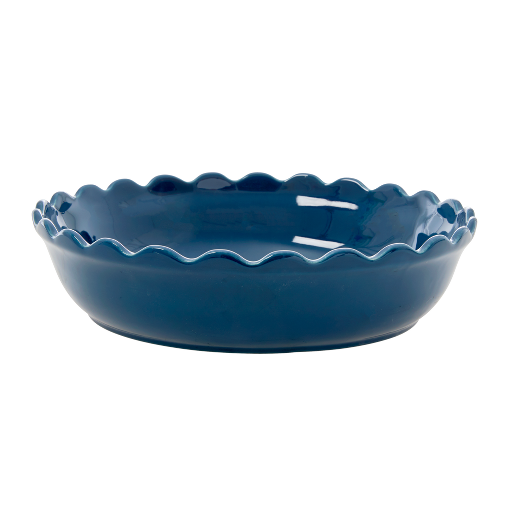 Keramische ovenschaal taartvorm - large - dark blue | RICE