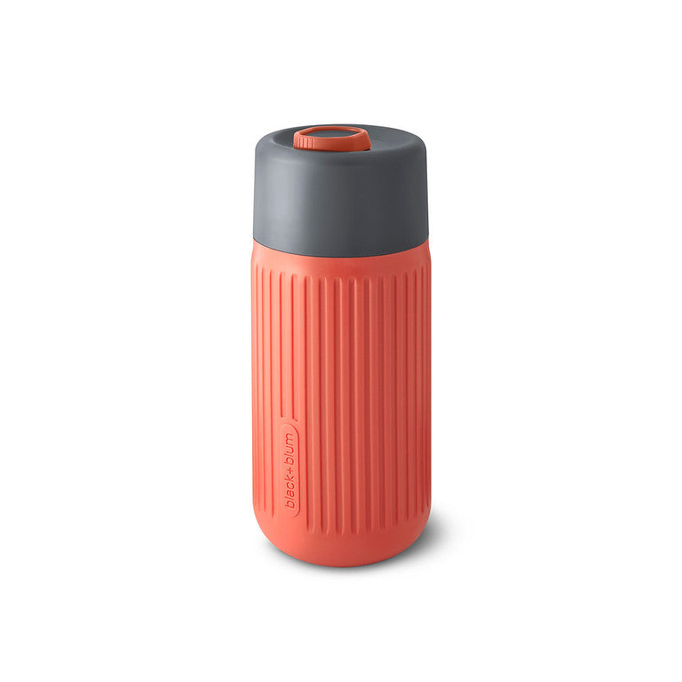 Glazen drinkfles travel - groen/ koraalrood | Black+blum