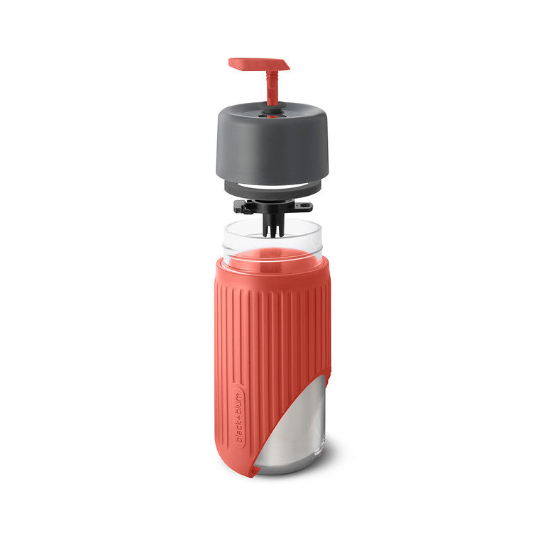 Glazen drinkfles travel - groen/ koraalrood | Black+blum