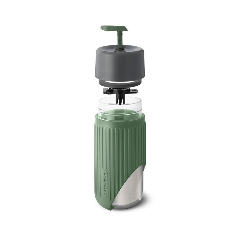 Glazen drinkfles travel - groen/ koraalrood | Black+blum