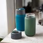 Glazen drinkfles travel - groen/ koraalrood | Black+blum