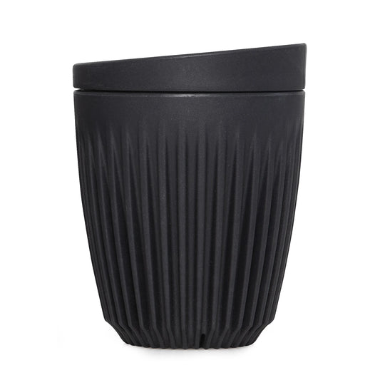 Herbruikbare koffiebeker met deksel - 24cl - charcoal | HUSKEE