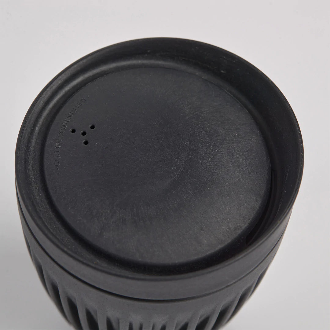 Herbruikbare koffiebeker met deksel - 24cl - charcoal | HUSKEE