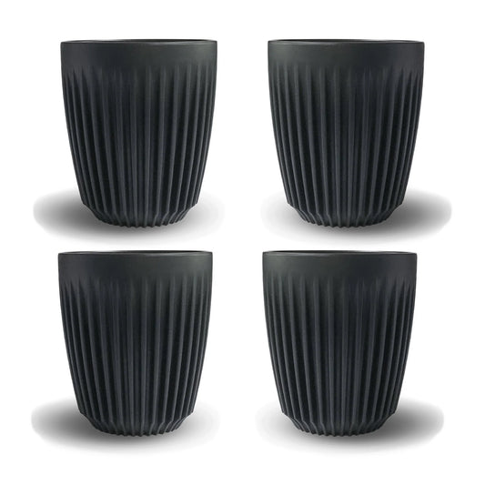 Herbruikbare koffiebekers - 9 cl - set v. 4 - charcoal | HUSKEE