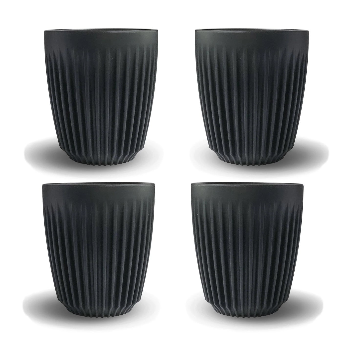 Herbruikbare koffiebekers - 9 cl - set v. 4 - charcoal | HUSKEE - de inKijk