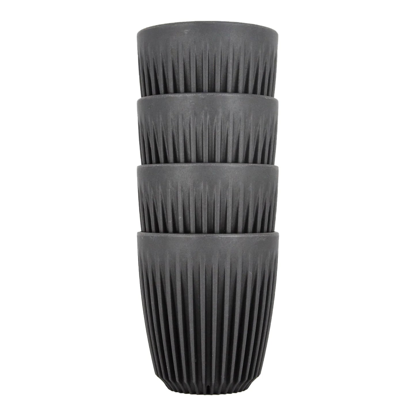 Herbruikbare koffiebekers - 9 cl - set v. 4 - charcoal | HUSKEE - de inKijk