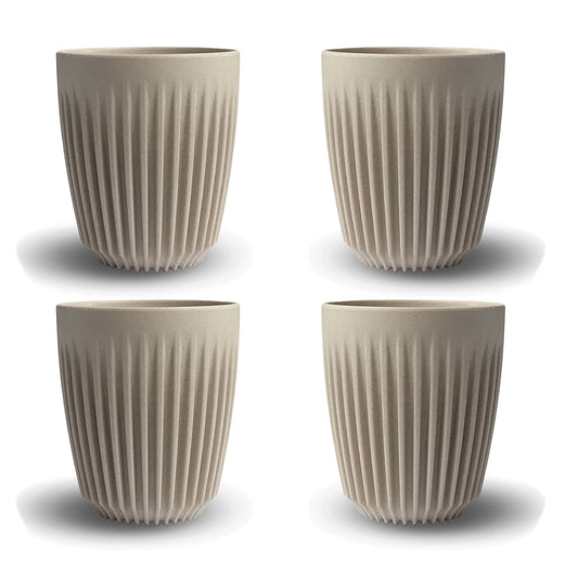 Herbruikbare koffiebekers - 9 cl - set v. 4 - natural | HUSKEE
