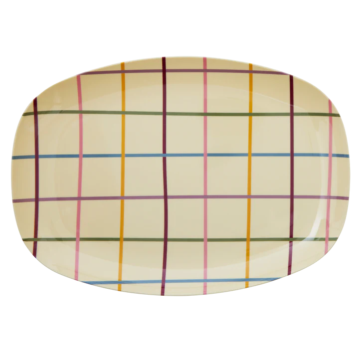 Rechthoekig bord met check print | RICE
