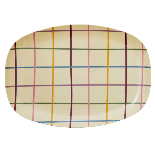 Rechthoekig bord met check print | RICE