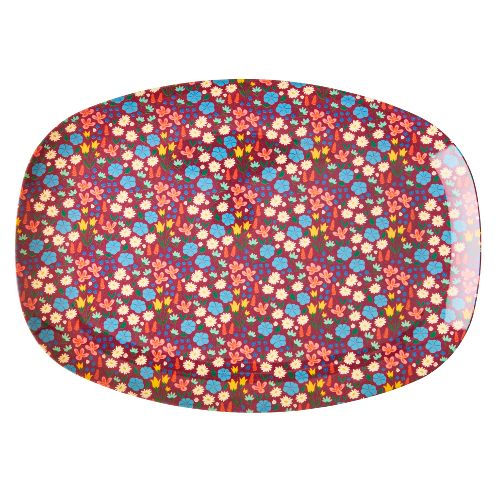 Rechthoekig bord met poppies print | RICE