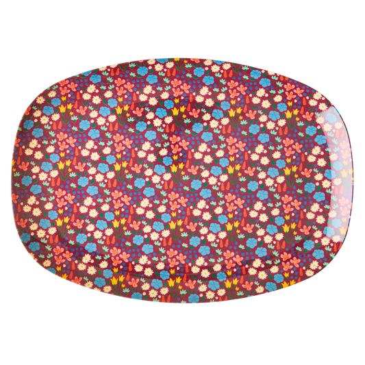 Rechthoekig bord met poppies print | RICE - de inKijk