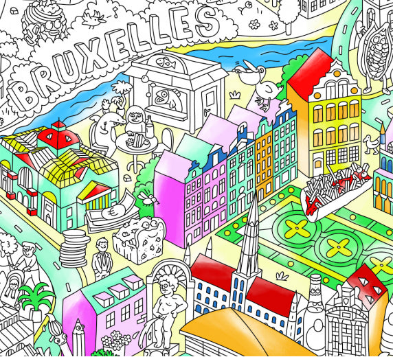 Brussels - Giant coloring poster | Omy - de inKijk