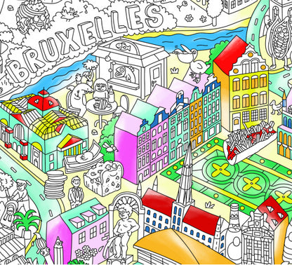 Brussels - Giant coloring poster | Omy - de inKijk