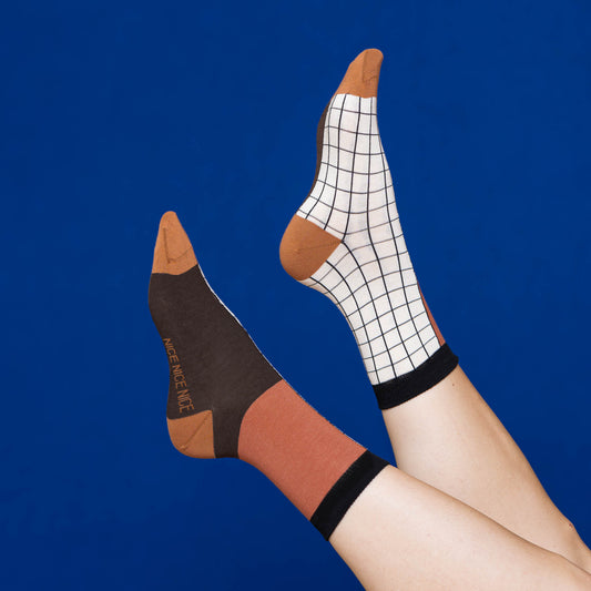 Sokken - half grid - chocolate | Nice Nice Nice