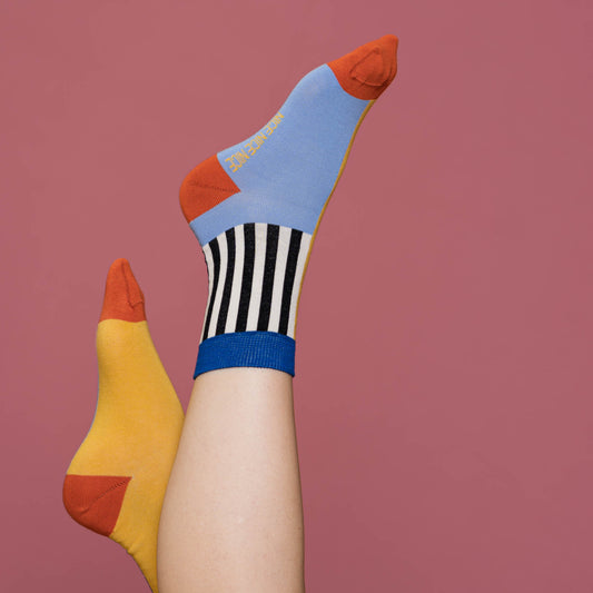 Sokken - half stripes - lavender | Nice Nice Nice