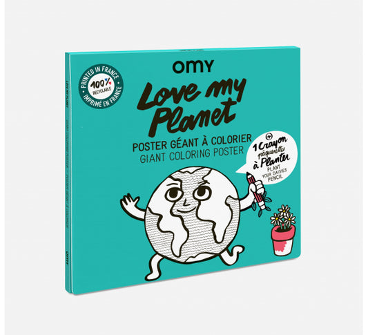 Love my planet - Giant coloring poster | Omy - de inKijk