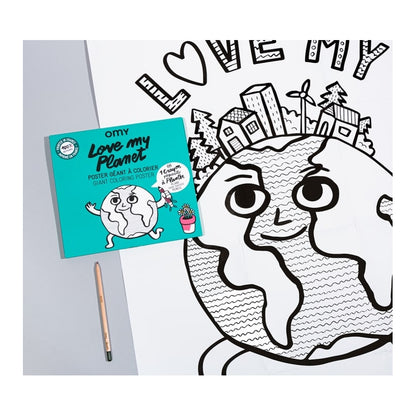 Love my planet - Giant coloring poster | Omy - de inKijk