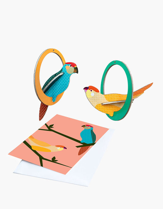 Swinging parakeets , pop-out card | Studio Roof