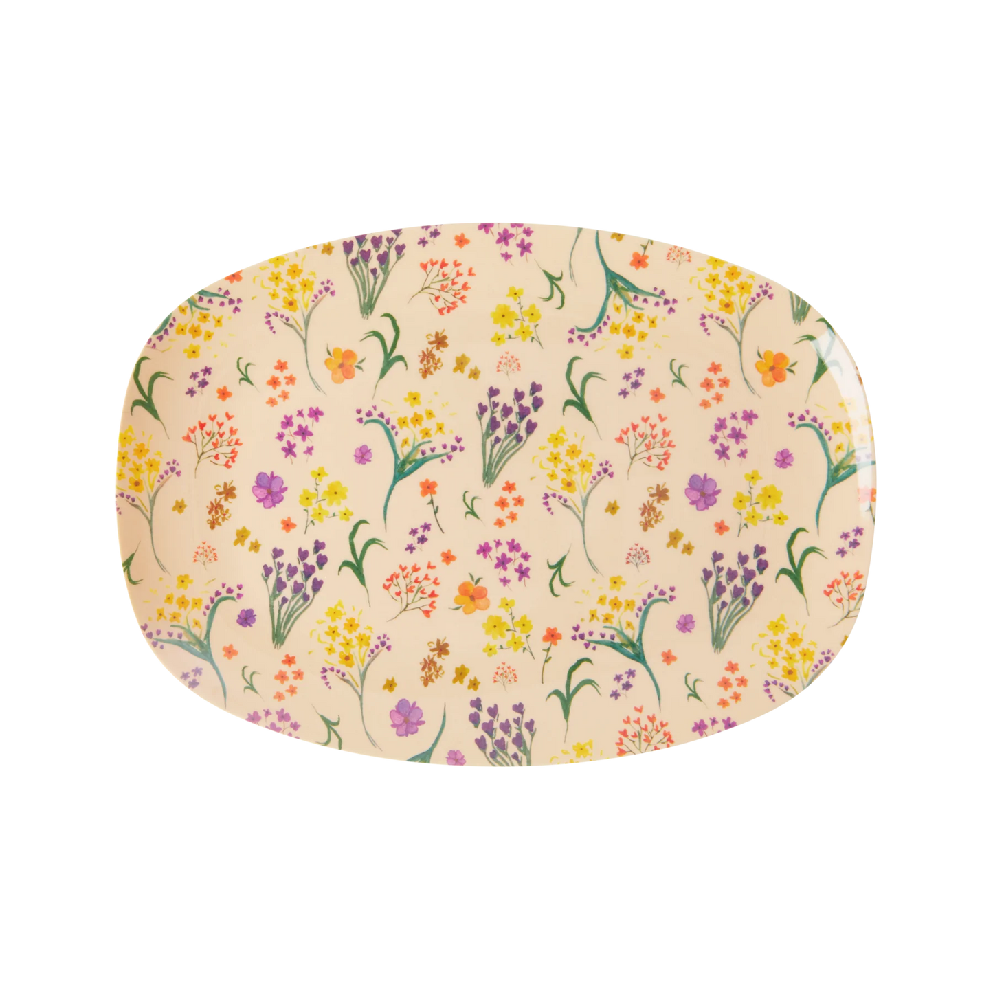 Rechthoekig bord met wild flowers print | RICE
