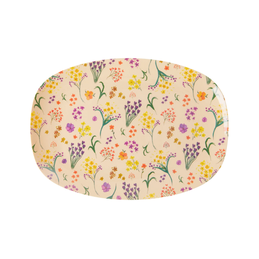 Rechthoekig bord met wild flowers print | RICE